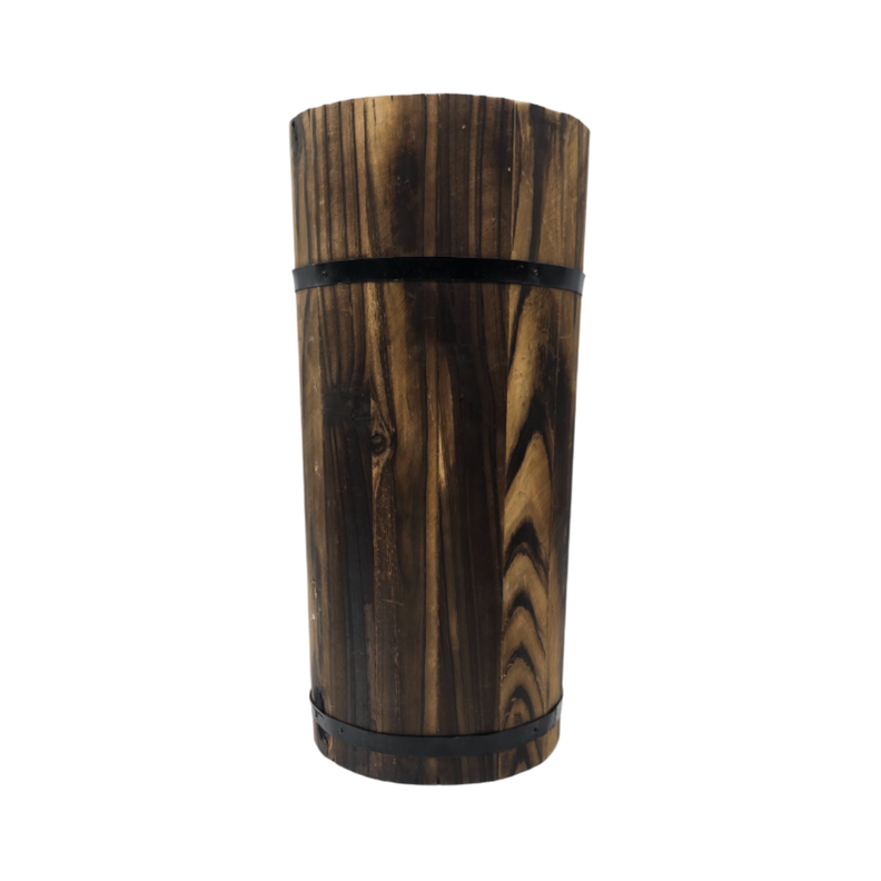 Macetero De Madera Tipo Barril Largo Alto Jardin Terraza S-1