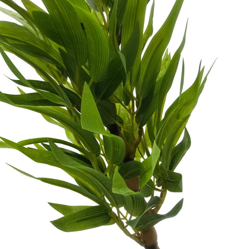 Planta Artificial Bambu Decorativa Macetero Plastico Blanco-4