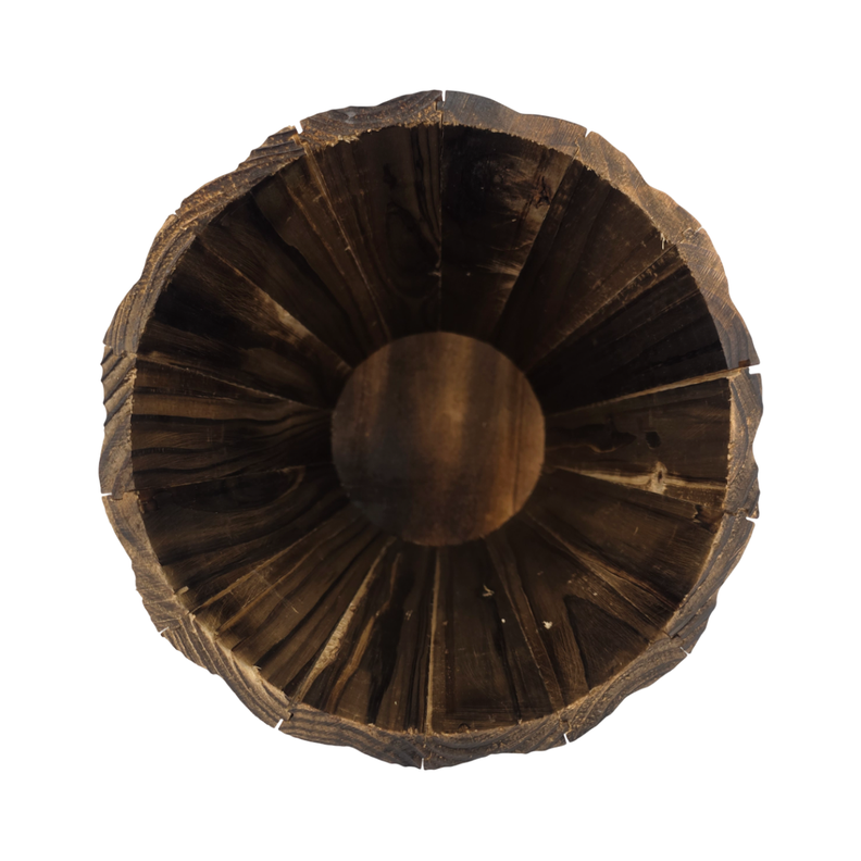 Macetero De Madera Tipo Barril Alargado Jardin Terraza M-2