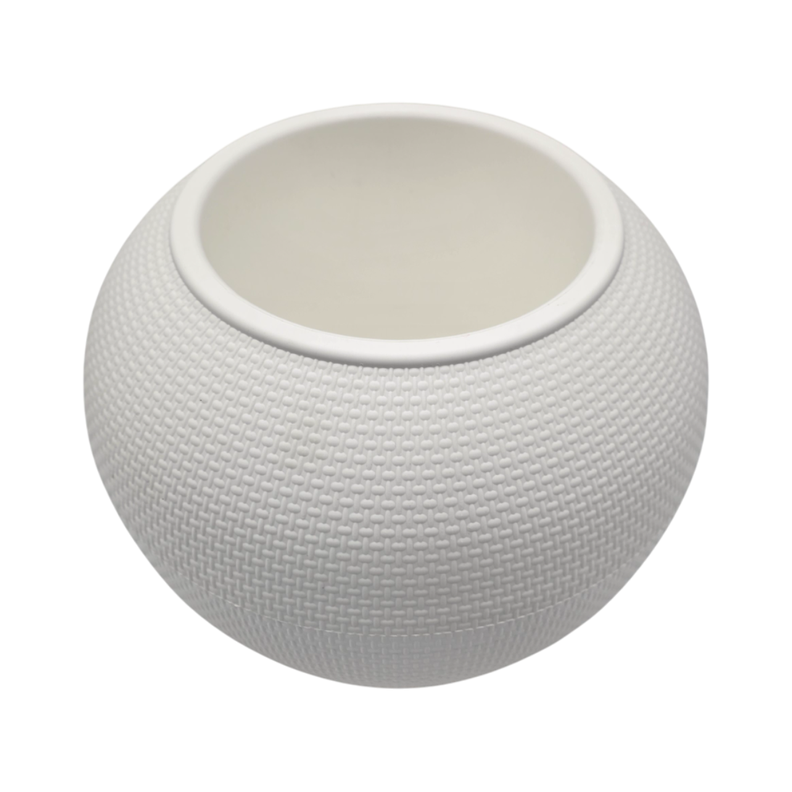Set 3 Maceteros Plastico Redondo Ovalado Moderno Textura S-4