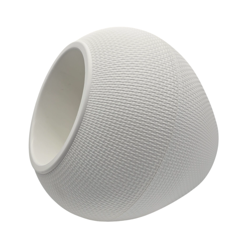 Set 3 Maceteros Plastico Redondo Ovalado Moderno Textura S-6