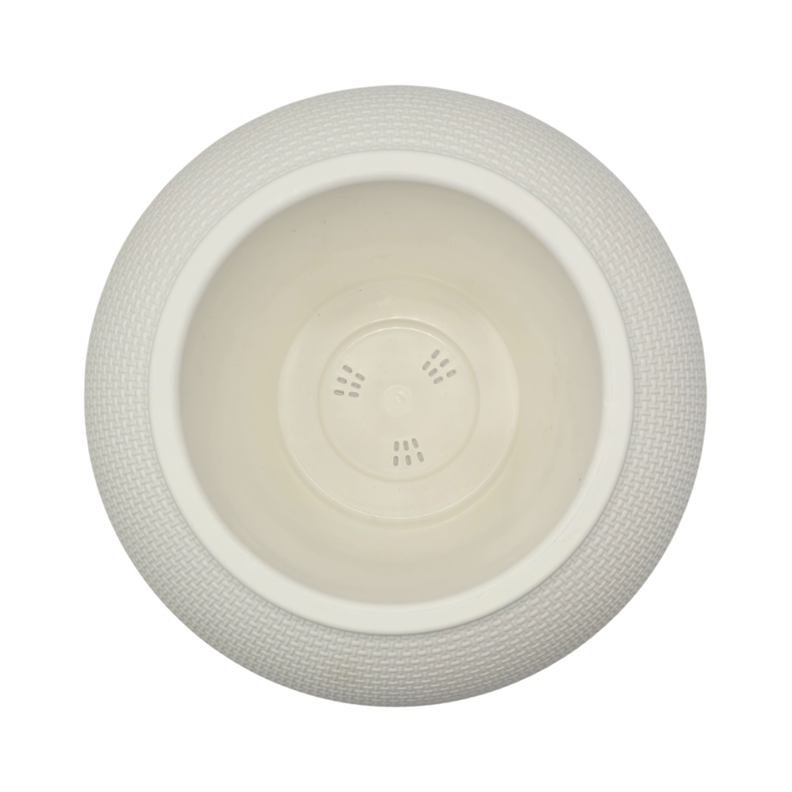 Set 3 Maceteros Plastico Redondo Ovalado Moderno Textura S-7