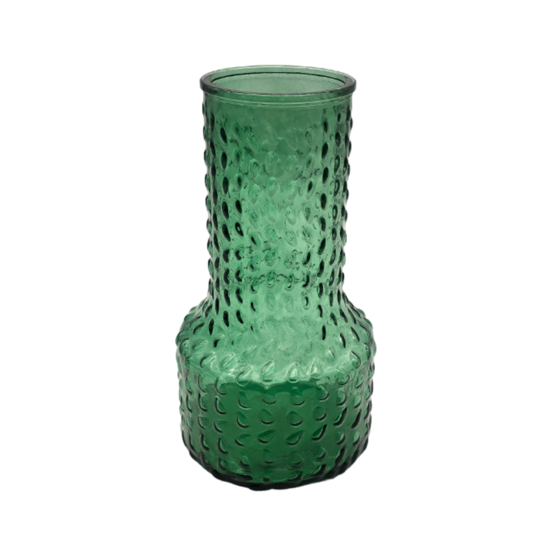 Florero Decorativo De Vidrio Con Diseño Base Ancha Verde 25-0
