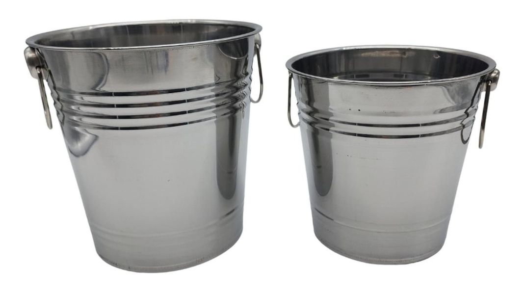 Pack 2 Hieleras Metalicas Vintage Con Asas Hielo Tragos-0
