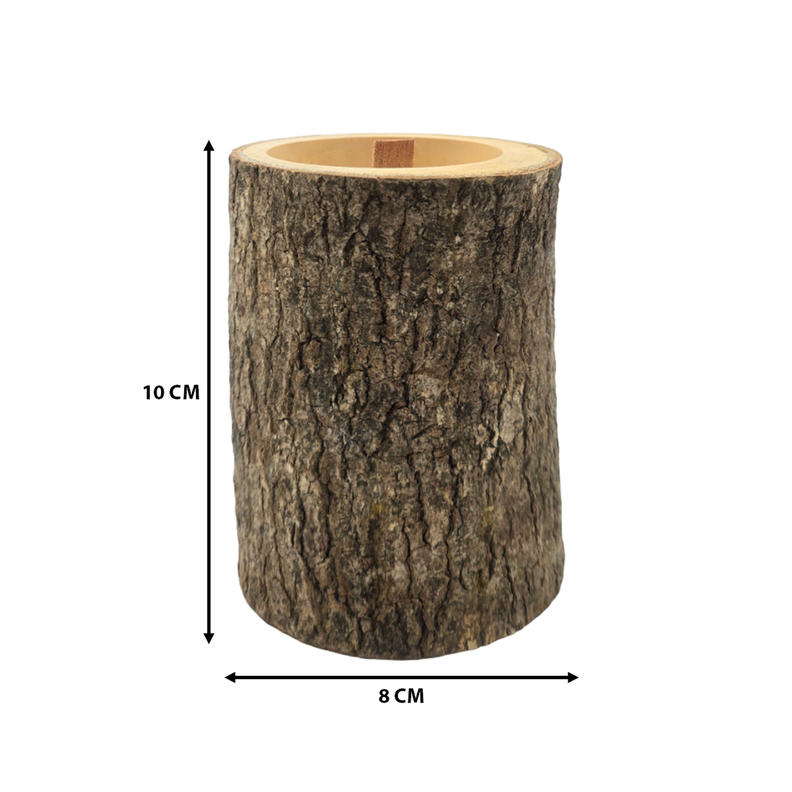 Vela Aromatica Ecologica En Tronco De Madera Fragancia Deco-4
