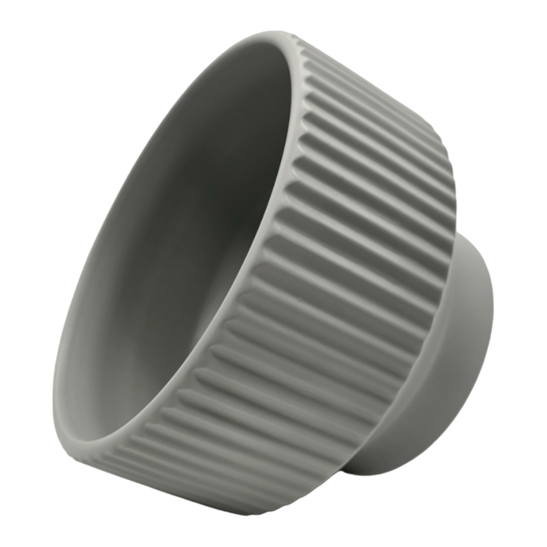 Maceteros Maceta De Ceramica Copon Lineas Gris Mate S-4