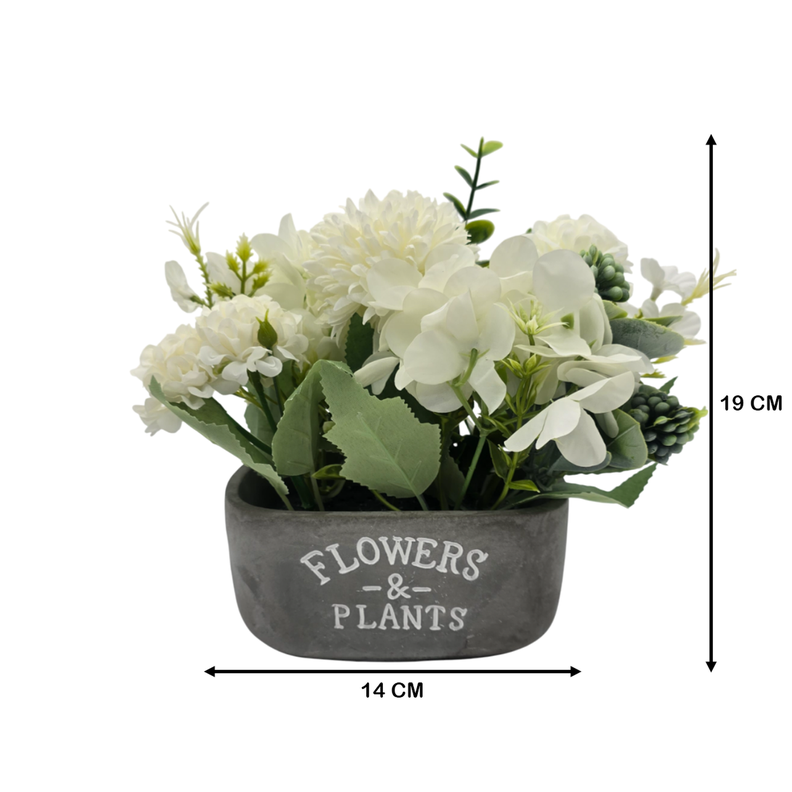 Planta Artifiical Macetero De Cemento Flowers And Plants-4