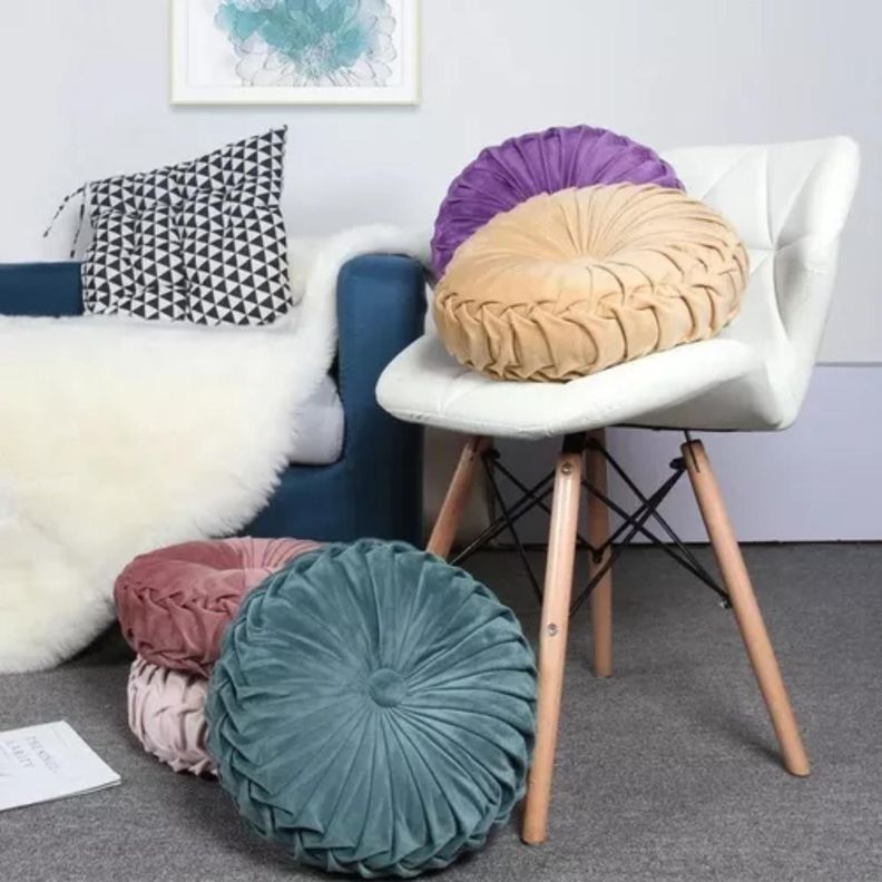 Cojín De Terciopelo Redondo Para Sillón Tela Velvet-4