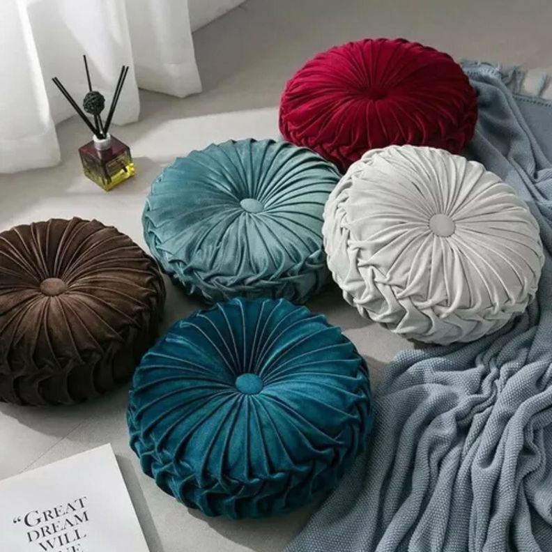 Cojín De Terciopelo Redondo Para Sillón Tela Velvet-5