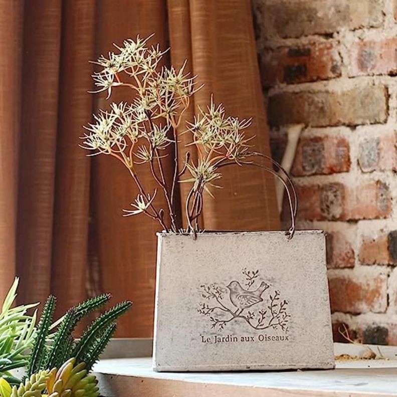 Macetero Florero Maceta Cartera Metálico Frances Le Jardin-3