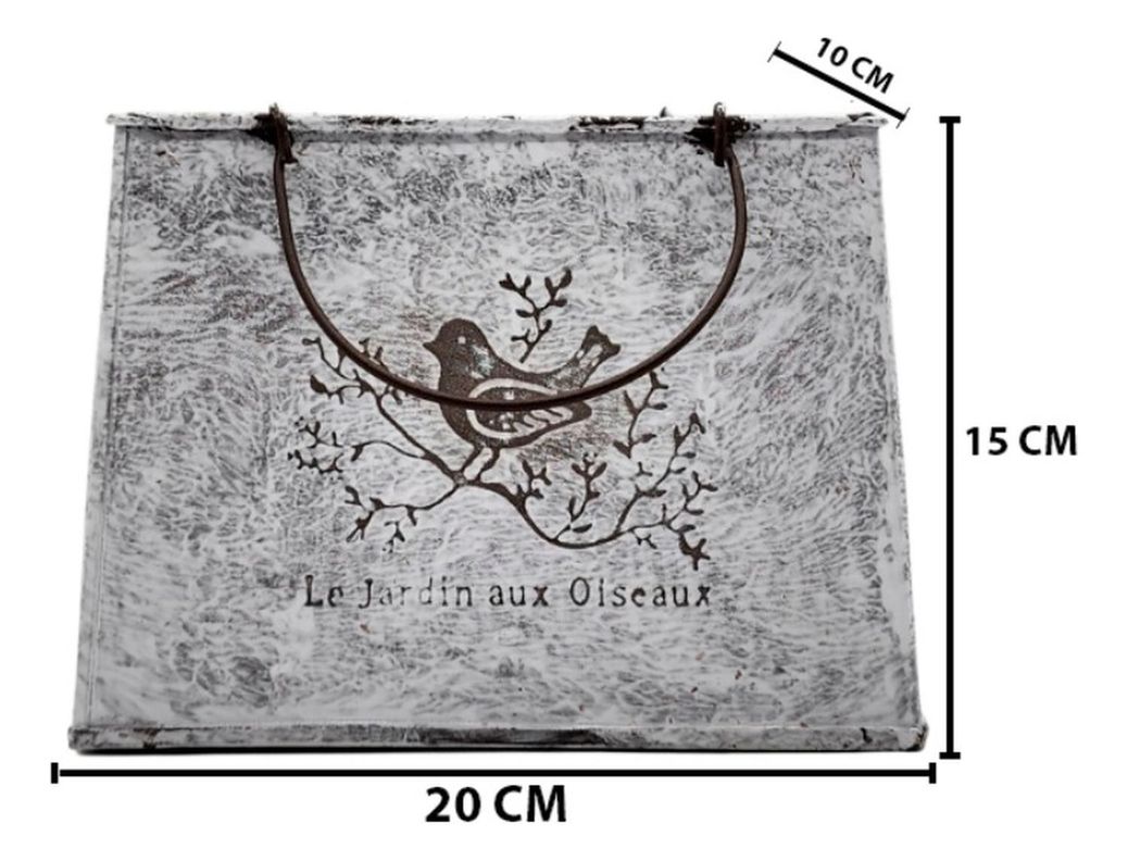 Macetero Florero Maceta Cartera Metálico Frances Le Jardin-6