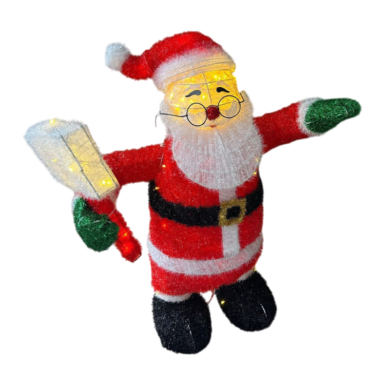 Viejo Pascuero Santa Papa Noel Navidad 95 CM a Pilas Luz Led-0