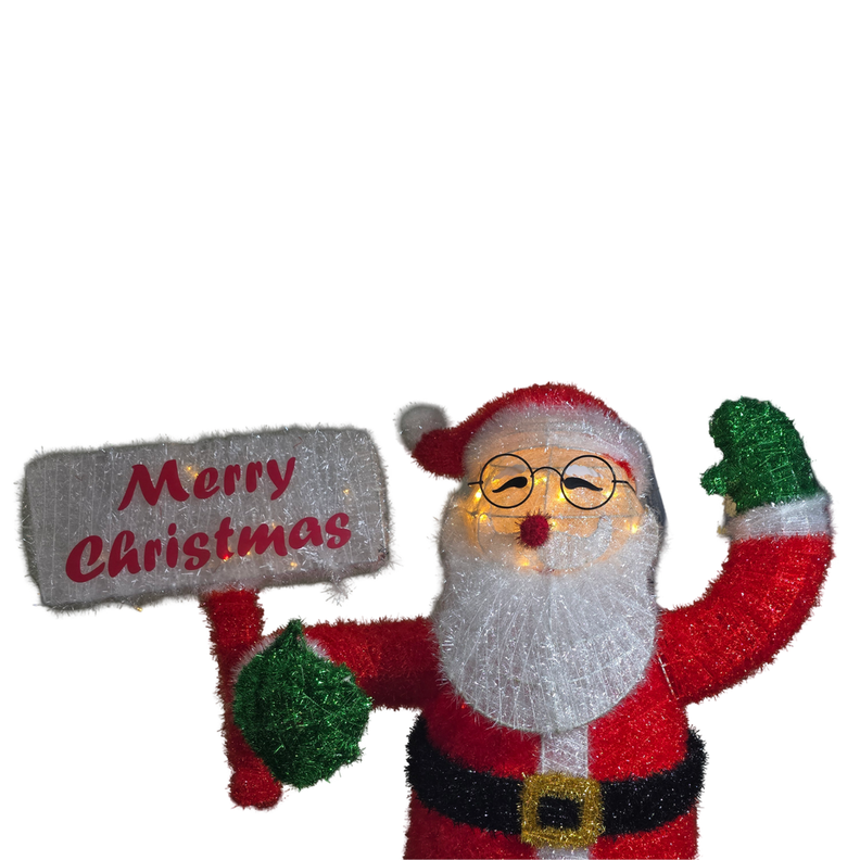 Viejo Pascuero Santa Papa Noel Navidad 95 CM a Pilas Luz Led-2