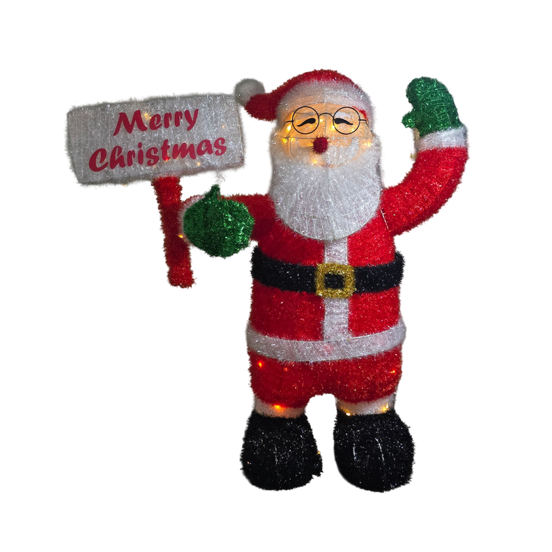 Viejo Pascuero Santa Papa Noel Navidad 95 CM a Pilas Luz Led-3