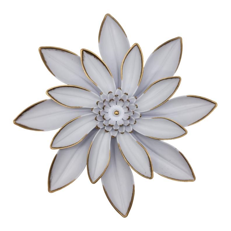 Set 3 Marcos De Espejos Flor De Loto Decorativo Blanco Deco-2