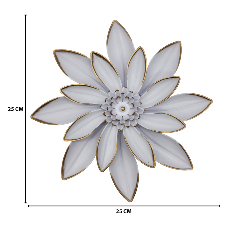 Set 3 Marcos De Espejos Flor De Loto Decorativo Blanco Deco-6