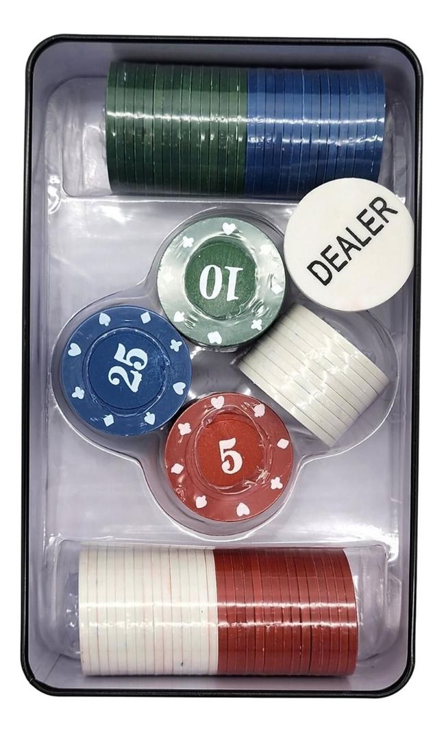 Fichas Para Juego De Poker Chips Caja De Metal Profesional-4