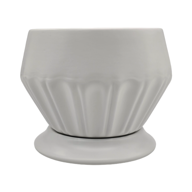 Maceteros Maceta De Ceramica Diamante Elegante Blanco M-1
