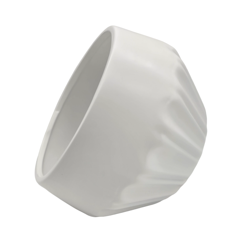 Maceteros Maceta De Ceramica Diamante Elegante Blanco M-3