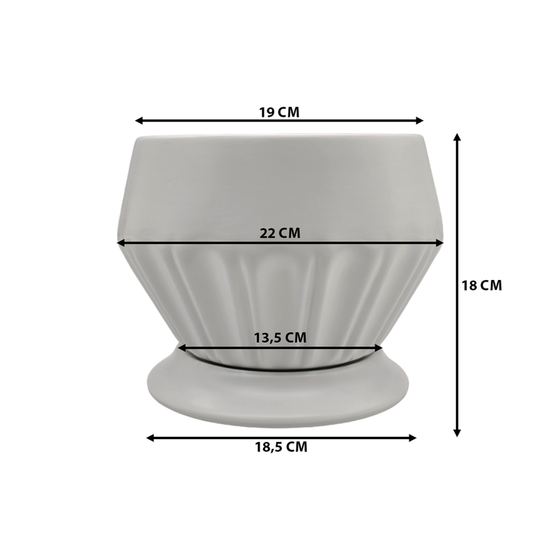 Maceteros Maceta De Ceramica Diamante Elegante Blanco M-5