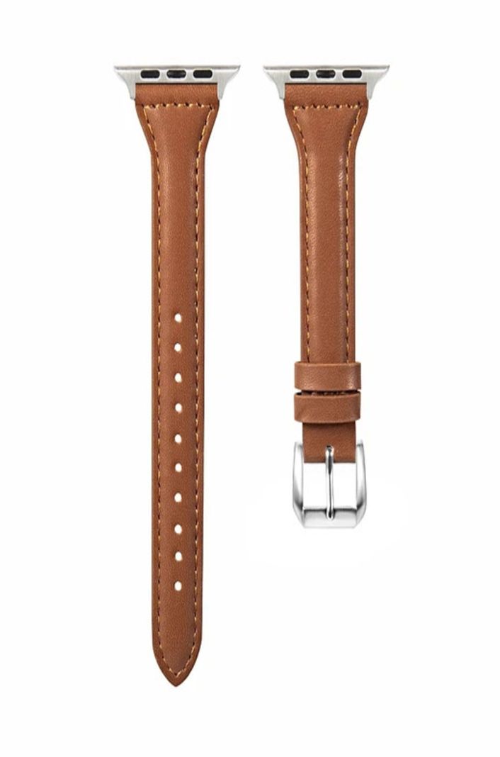 Correa Cuero Slim Cut Para Apple Watch 38 40 41 42 MM Cafe