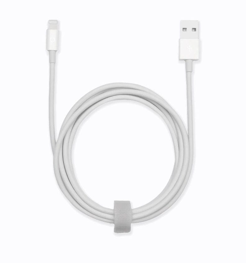 Cable RhinoShield Carga Rapida MFI Lightning a USB A 1 Metro Blanco