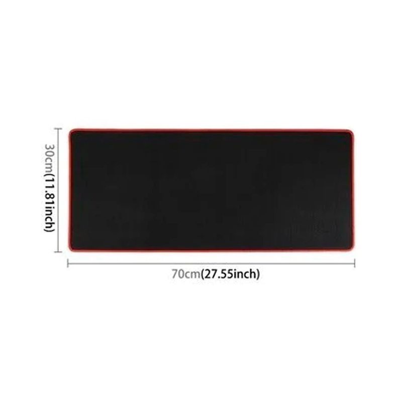 Mouse Pad Gamer Xl Antideslizante Negro Borde Cosido 70x30cm-1