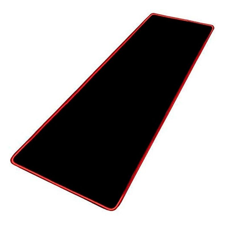 Mouse Pad Gamer Xl Antideslizante Negro Borde Cosido 70x30cm-0