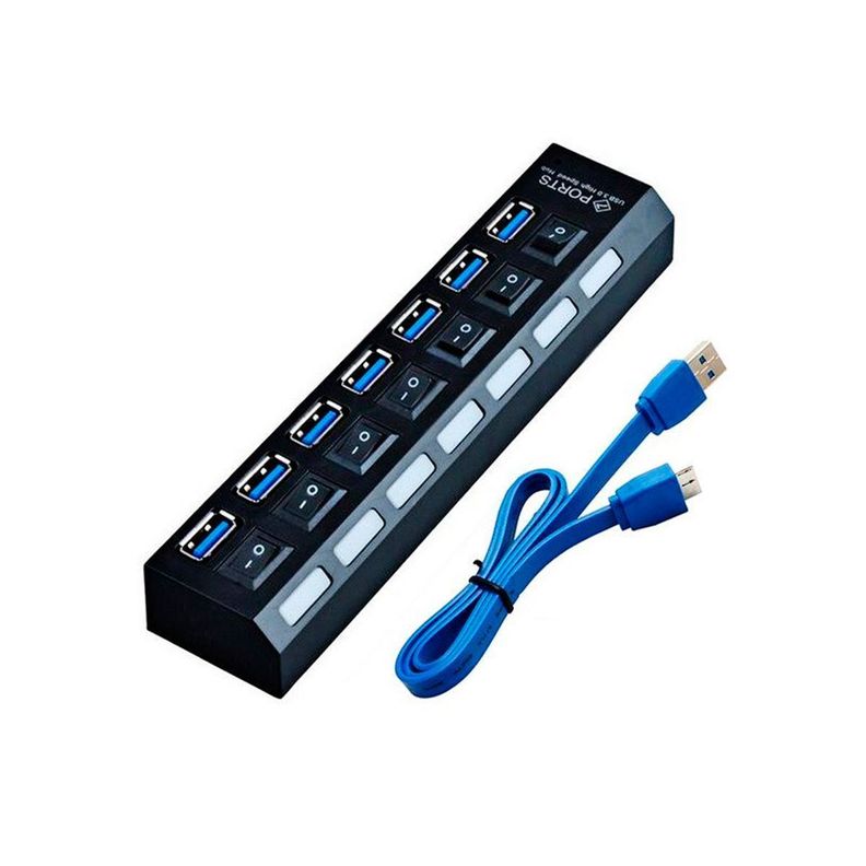 Hub Usb 3.0 7 Puertos De Alta Velocidad Con Indicador Led-2