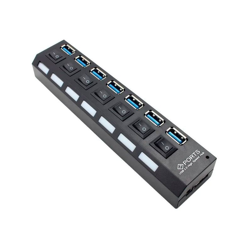Hub Usb 3.0 7 Puertos De Alta Velocidad Con Indicador Led-1