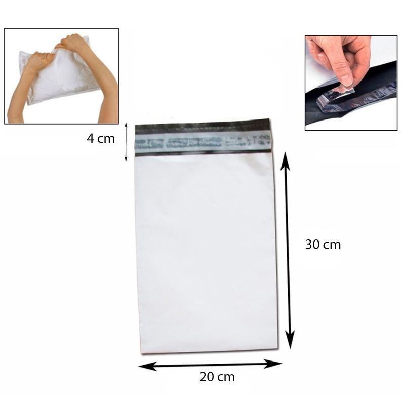 Bolsas Autoadhesivas Blancas Courrier 20x30 Cm Pack De 100-2