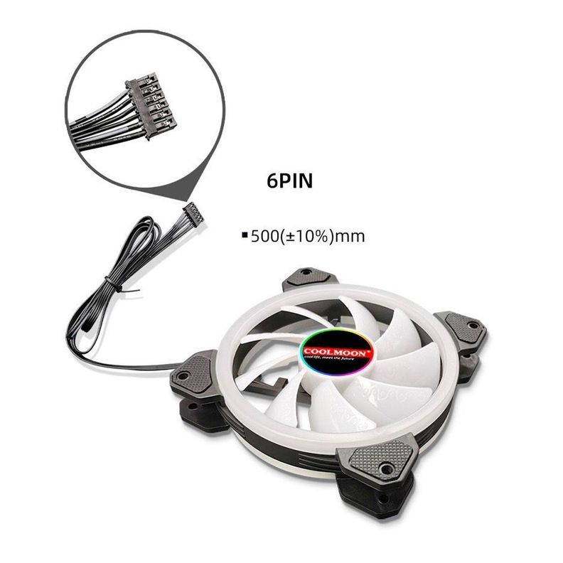 Kit 3 Ventilador Fan Cooler Cpu Led Rgb 12cm Control Remoto-3