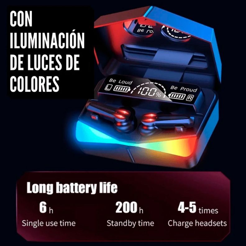 Auriculares Inalámbricos Gamer Bluetooth M28 Tws Powerbank-5