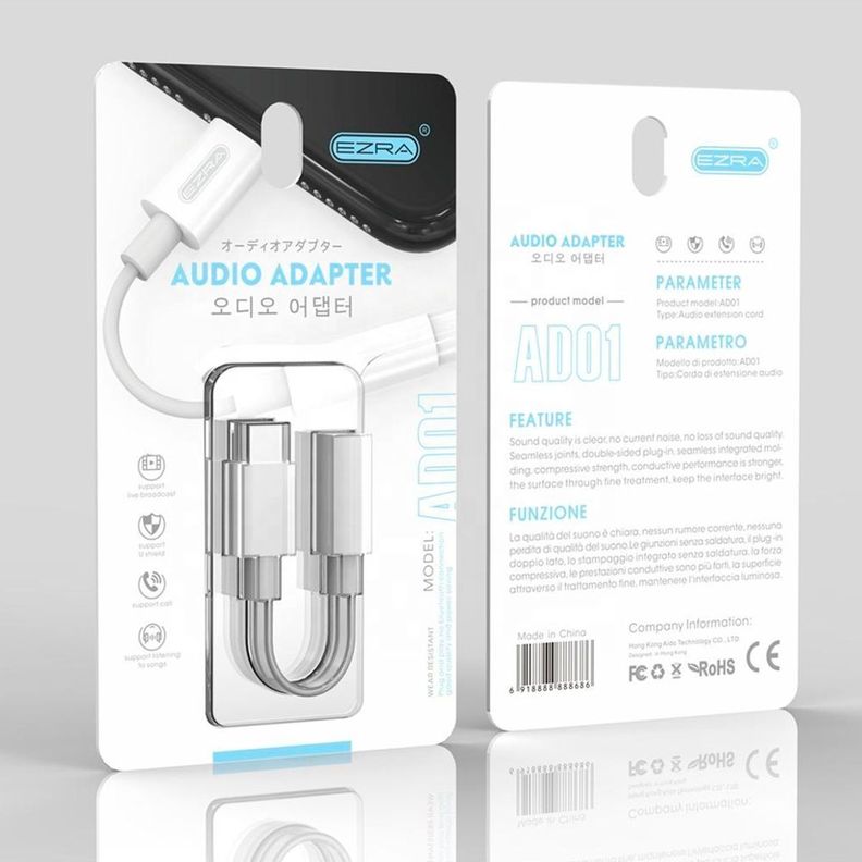 Adaptador De Audio Tipo C A Jack Audio 3.5mm Auxiliar Ezra-1
