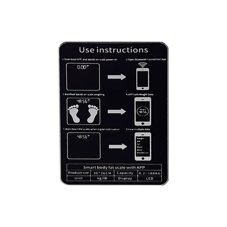 Balanza De Baño Digital Bluetooth Inteligente Mide Peso Grasa Imc-1