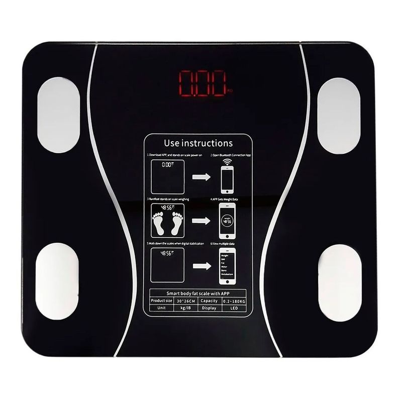 Balanza De Baño Digital Bluetooth Inteligente Mide Peso Grasa Imc-0