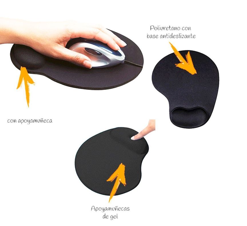 Mouse Pad Ergonomico Gel Apoyamuñeca Base Antideslizante-2