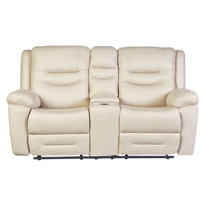 Sofá ODH Reclinable 2 Cuerpos  Cargador Inalámbrico London Café Claro-0