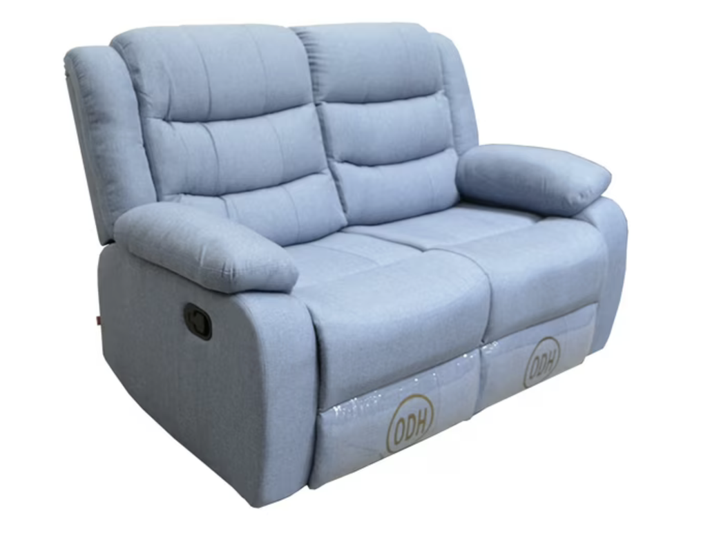 Sofá ODH Reclinable 2 Cuerpos New Italia Lino Celeste -1