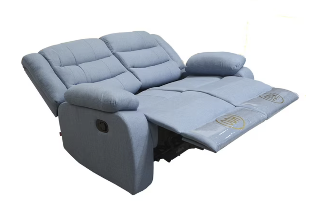 Sofá ODH Reclinable 2 Cuerpos New Italia Lino Celeste -2