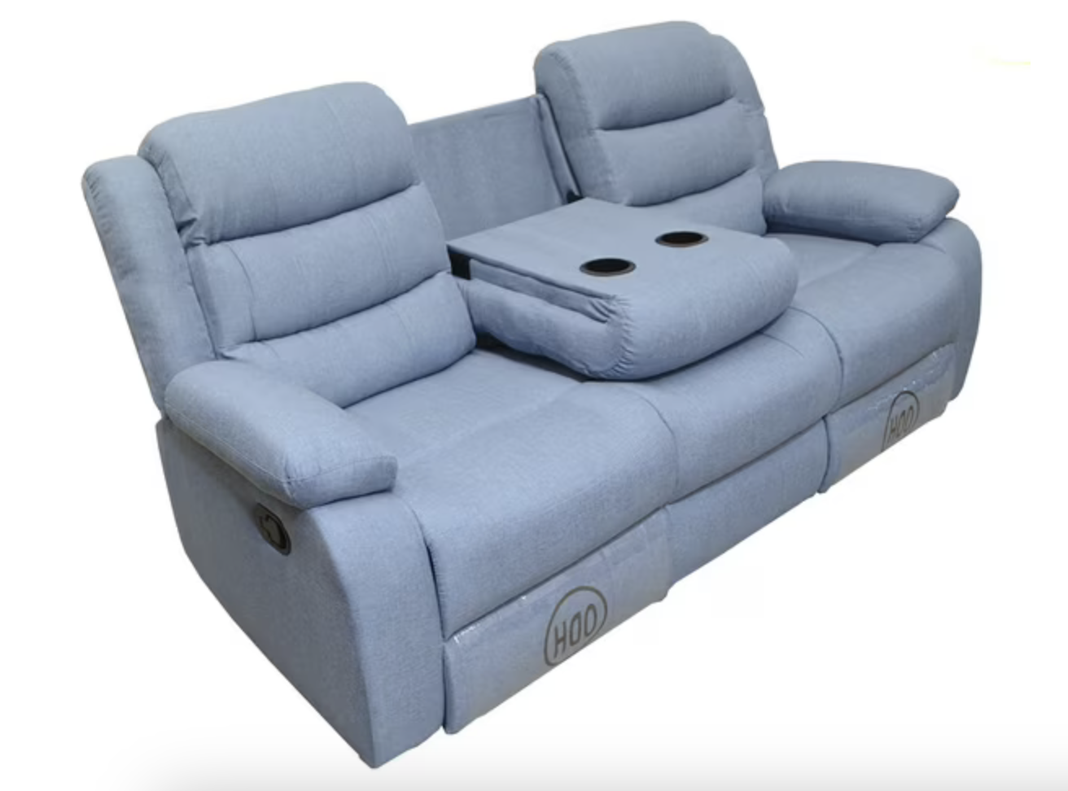 Sofá ODH Reclinable 3 Cuerpos New Italia Lino Celeste-1