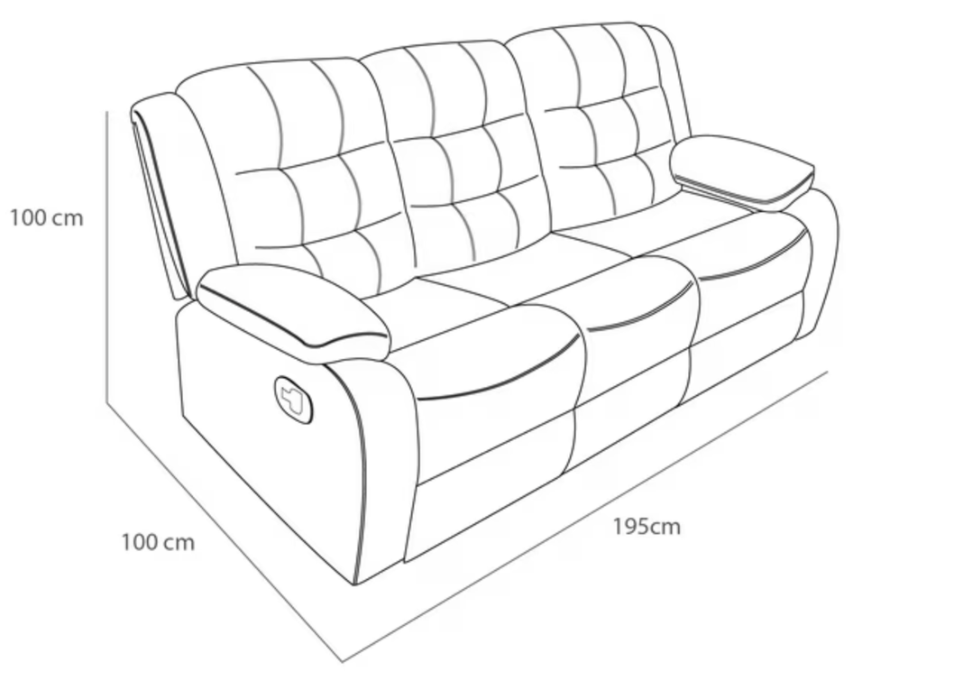 Sofá ODH Reclinable 3 Cuerpos New Italia Lino Celeste-4