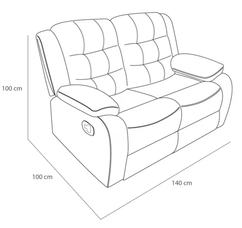 Sofá ODH Reclinable 2 Cuerpos New Italia Lino Azul-3
