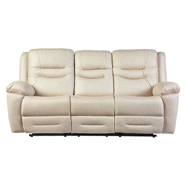 Sofá ODH Reclinable 3 Cuerpos Cargador Inalámbrico London Café Claro-0