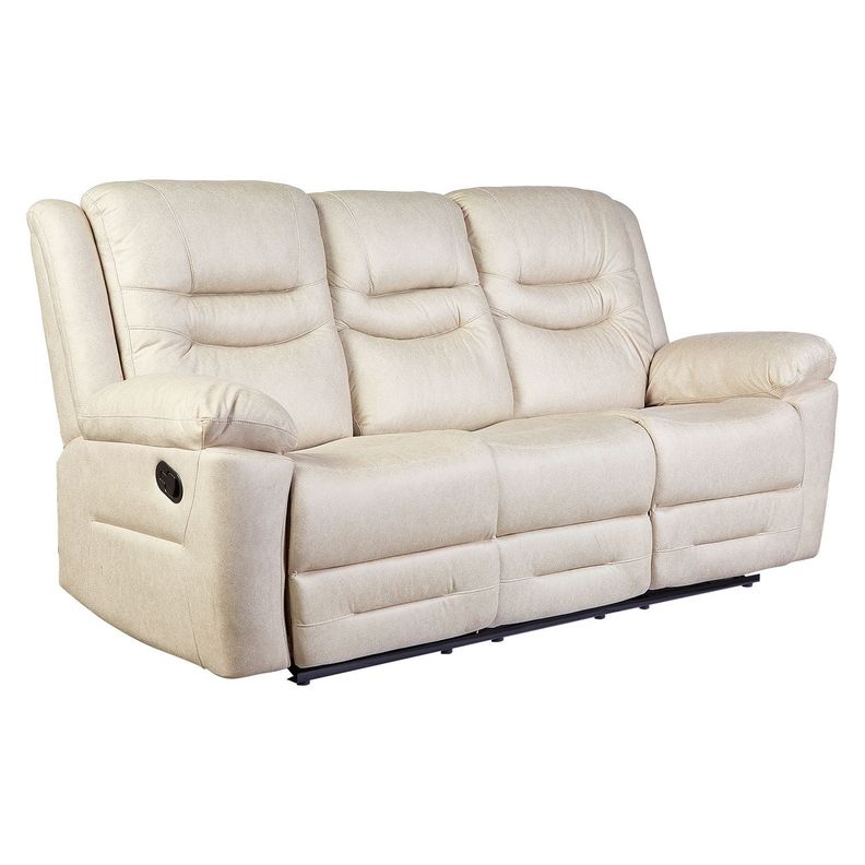 Sofá ODH Reclinable 3 Cuerpos Cargador Inalámbrico London Café Claro-3