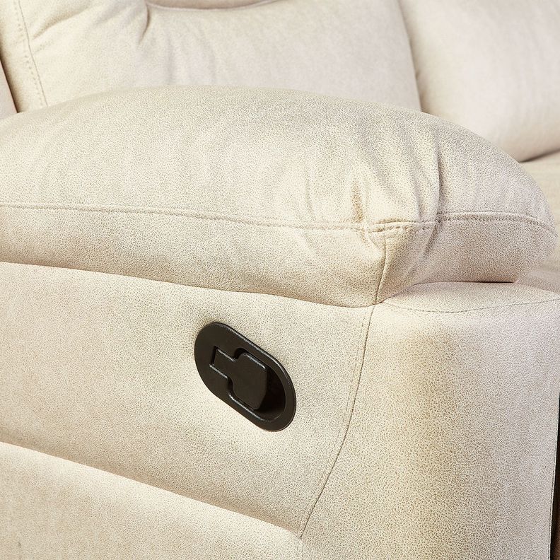 Sofá ODH Reclinable 3 Cuerpos Cargador Inalámbrico London Café Claro-4