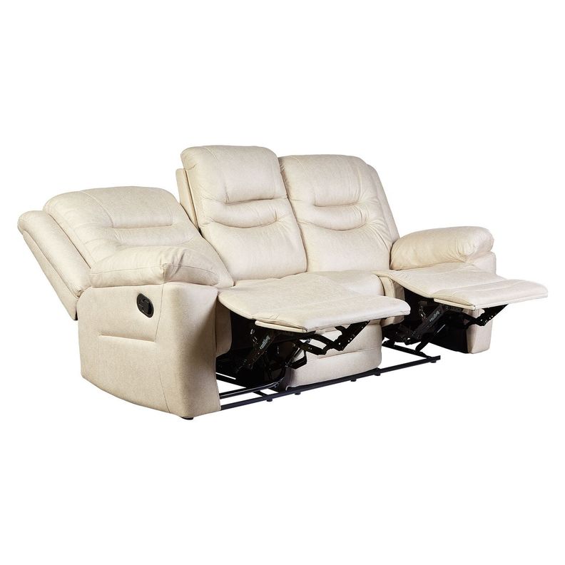 Sofá ODH Reclinable 3 Cuerpos Cargador Inalámbrico London Café Claro-5