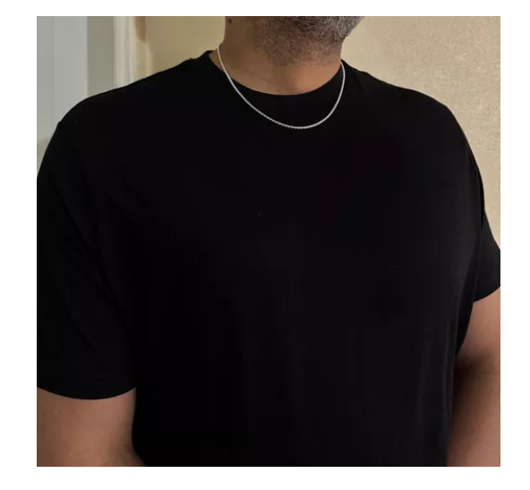 Collar Unisex Hombre Coreana Plata Italiana 925 - 50cm-1