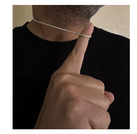 Collar Unisex Hombre Coreana Plata Italiana 925 - 50cm-3