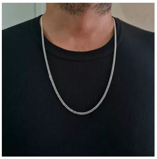 Cadena Hombre Plata 925 Grumet 70 Cm - 3mm-1